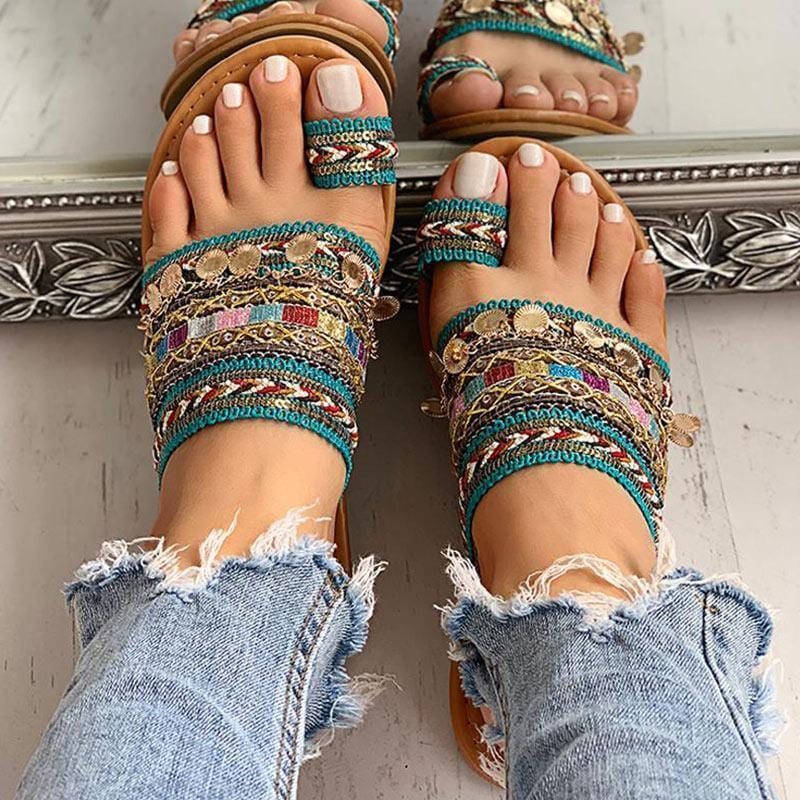 【Today's Special Price $29.99】2024 Boho Style Toe Ring Sandals