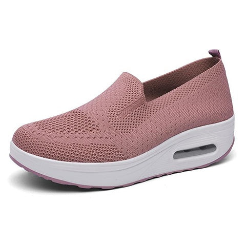 🔥Last Day 60% OFF – 2024 Slip-on Light Air Cushion Heightens The Fly-woven Mesh Breathable Casual Women's Shoes