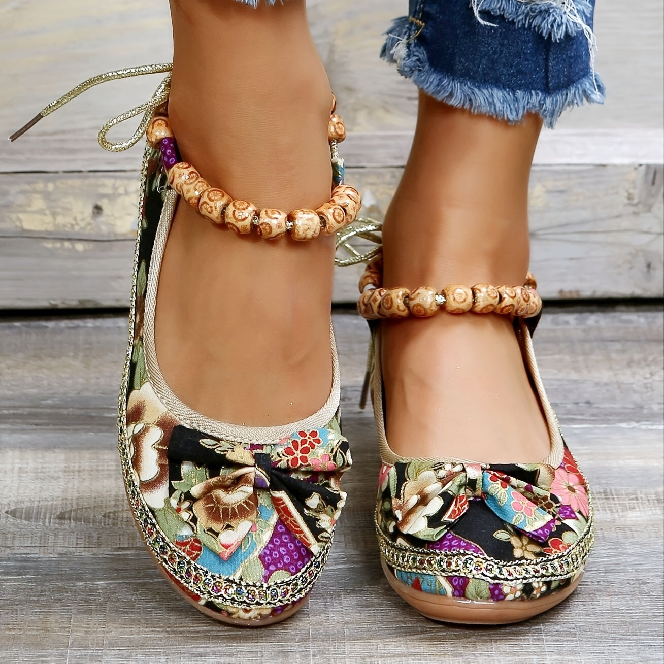 🔥Last Day 49% Off🔥Women's Floral Print Flat Shoes