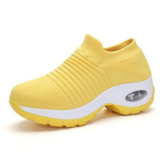 🔥Last Day 49% OFF -Breathable No-Tie Stretch Shoes - Yellow- FREE SHIPPING
